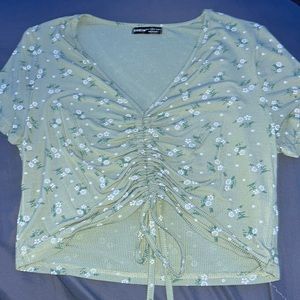 Green top, shein, large, flower pattern